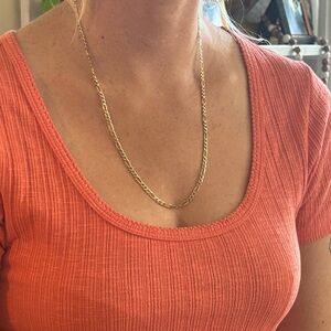 14k Solid Gold Figaro Chain 24” 4mm